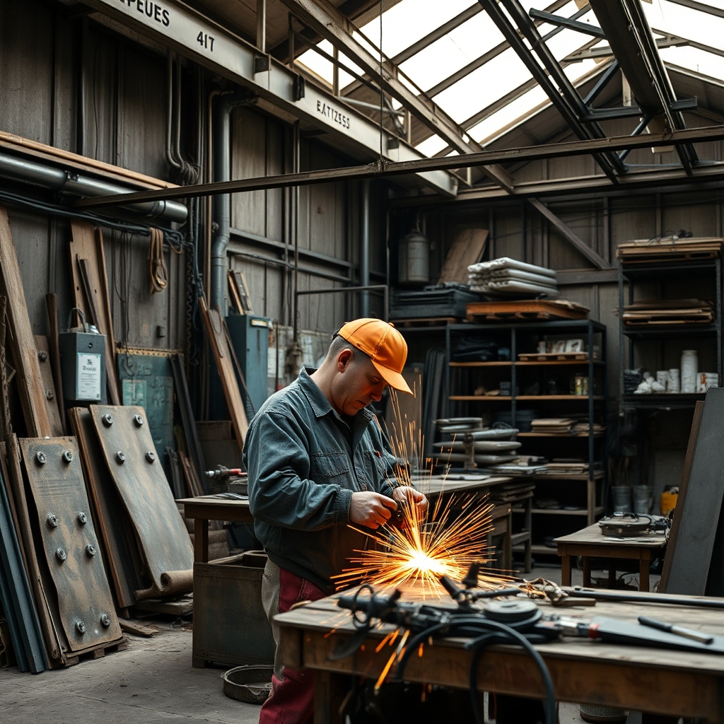 atelier de construction métallique (illustration)